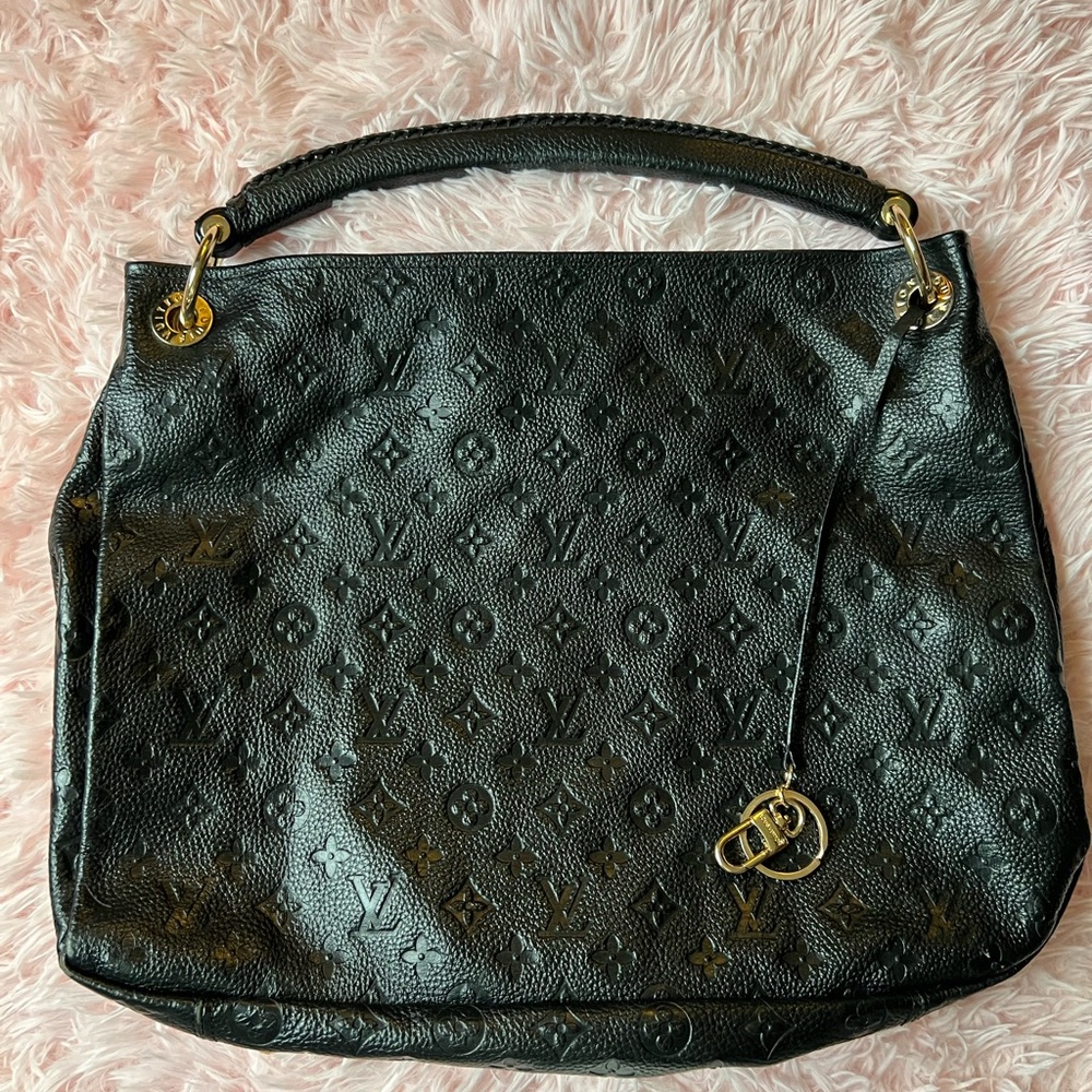 black lv monogram artsy tote bag